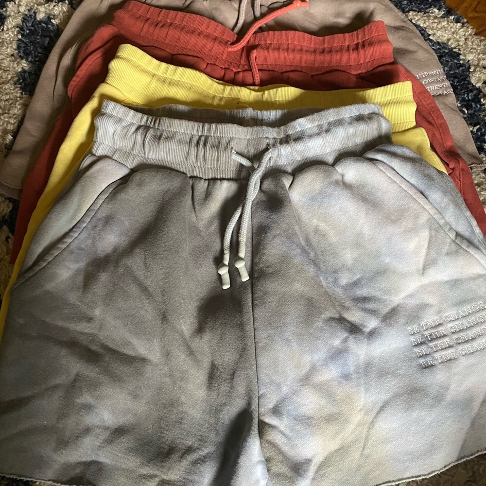 Women's Athletic Shorts - Gray, Yellow, Red, Brown